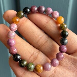 Rainbow Tourmaline Crystal Bracelet 8mm